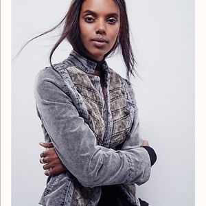 Free People Washed Cord Velvet Band Jacket S